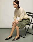 AUGUSTA CHOCOLATE LEATHER V CUT FLAT