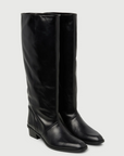 AUGUSTA TALL BLACK LEATHER BOOTS