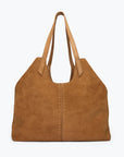 AVERY SADDLE SUEDE TOTE WITH STUDS
