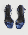 Ankle strap metallic kitten heels