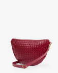 Back of Clare V. Garnet Diagonal Woven Grande Fanny Grande Fanny