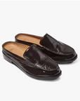 Beek Owlet Leather Loafer Mule in Coffee