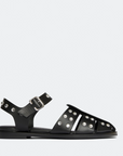 black rhinetone fisherman sandals