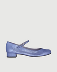 Blue metallic mary janes