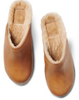 Brown Retro Shearling Clog