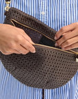 CLARE V GRANDE FANNY DARK BROWN RATTAN