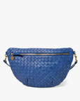 CLARE V GRANDE FANNY FRENCH BLUE DIAGANOL WOVEN