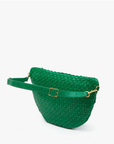 CLARE V GREEN WOVEN GRANDE FANNY