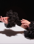 Catherine Osti Black Ruffled Cuffs