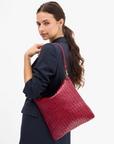 Clare V Fold Over Clutch in Garnet