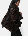 Close Up of Apparis Esti Dark Leopard Print Totel