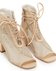 DANIELLA SHEVEL OPEN TOE MESH NUDE BOOTIE