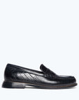 FREDA SALVADOR BLACK EMBOSSED CROC LOAFER