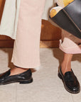 Freda Salvador Black Embossed Croc Elba Loafer
