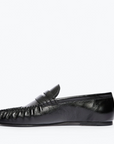 Freda Salvador Sydney Ruched Penny Loafer in Black