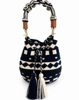 GUANABANA CROSS BODY M BAG NAVY & BEIGE