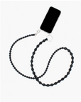 INA SEIFART BLACK PERLENZICKZACK PHONE NECKLACE
