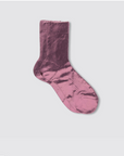 Maria La Rosa One Ribbed Laminated Socks in Bordeaux