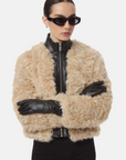 Model Close Up in Apparis Lillet Sherpa Bomber