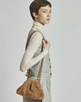 Model Wearing Maria La Rosa Nita Mini Bag in Nude