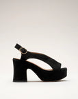 NOMASEI BLACK SUEDE TAXI SANDAL