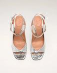 NOMASEI CRINKLE SILVER METALLIC SANDAL