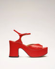 NOMASEI DRIVER Sandals Embossed Orange Red