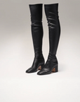 NOMASEI Whisper Over the Knee Boots in Black
