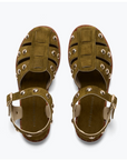OLIVE SUEDE SERA FISHERMERMAN SANDALS