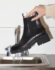Running Water Over Freda Salvador Brooke Rain Resistant Boot in Black Calf