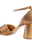 SARAH CHOFAKIAN BRONZE METALLIC SANDALS