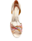 Sarah Chofakian Gold, Pink and Orange Metallic Sandals
