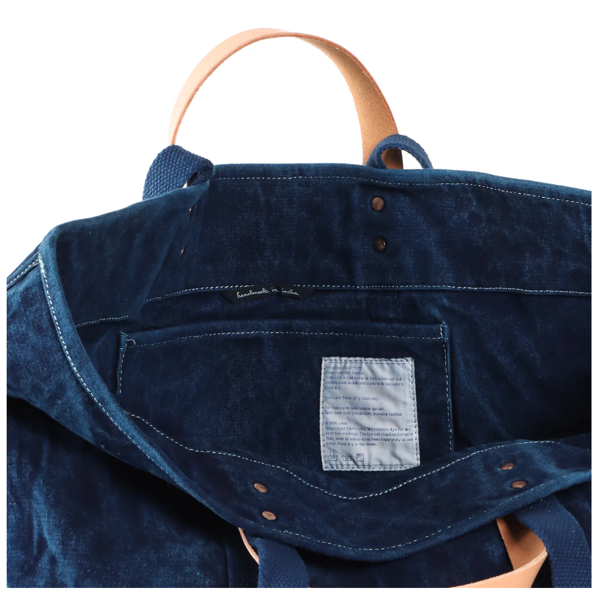 IMMODEST COTTON: DARK INDIGO LARGE EAST WEST TOTE
