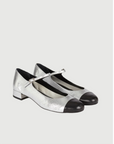 silver and black mary janes
