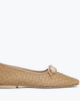 Tan Hand Woven Ballet Flat
