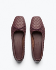 Top view of Freda Salvador Jada Square Toe Ballet Flat in Cranberry Calf