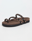 black and tan vegan sandal