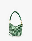 clare v petit moyen green checker bag