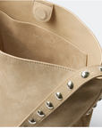 freda salvador suede studded tote
