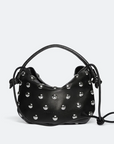 freda salvador black studded cross body bag