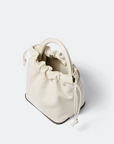 freda salvador cream cross body bucket bag