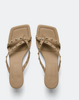 tan studded handmade sandals