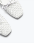 white handwoven ballet flat