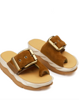 4CCCCEES MELLOW BROWN SUEDE SLIDE 