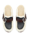 4CCCCEES SHEARLING MULE WITH BUCKLE 