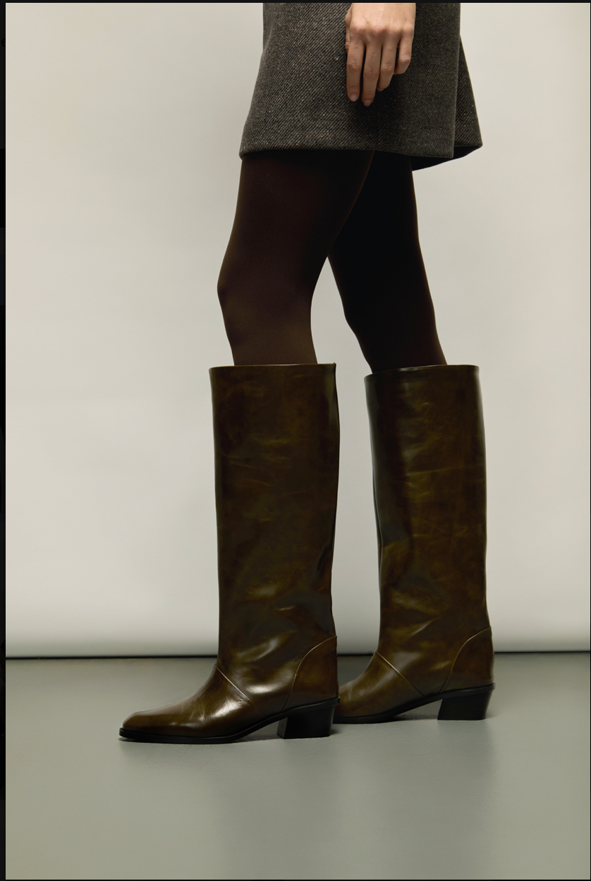 AUGUSTA GREEN KNEE HIGH LEATHER BOOT 