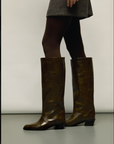 AUGUSTA GREEN KNEE HIGH LEATHER BOOT 