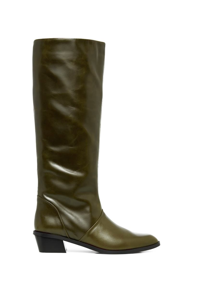 AUGUSTA KHAKI GREEN LEATHER BOOT