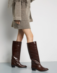 AUGUSTA SARAH BOOT IN CHOCOLATE LEATHER 