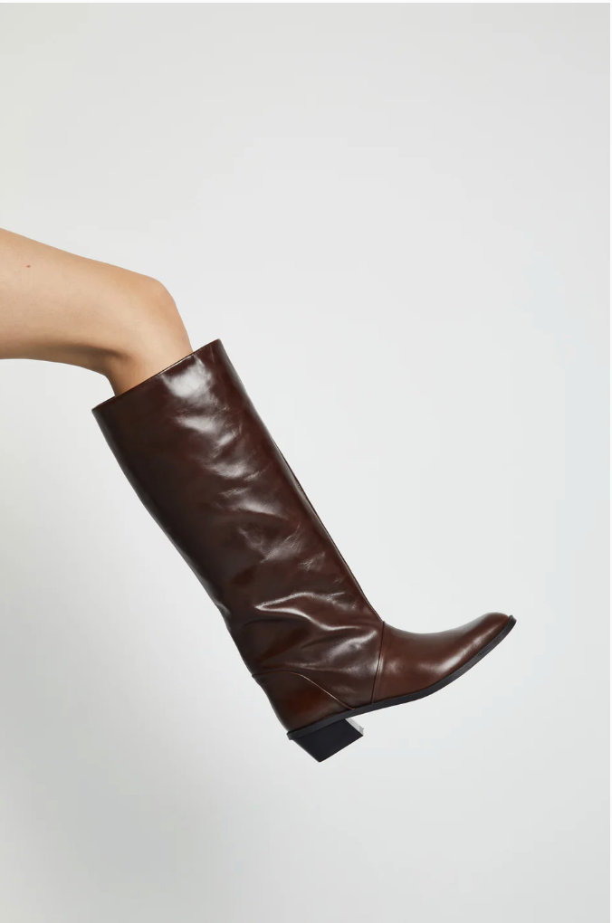 AUGUSTA TALL BROWN LEATHER BOOT 